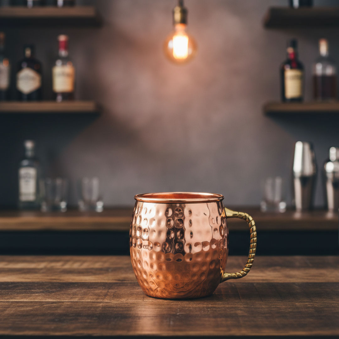 Pure copper hammered design moscow mule beer mug, 600 ML